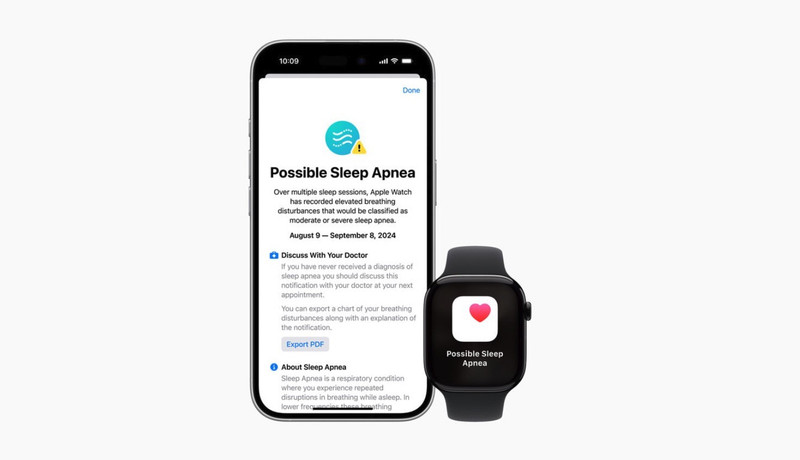 Với Sleep Apnea Notifications, Apple Watch sẽ phân tích chuyển động hô hấp trong khi ngủ để phát hiện nguy cơ ngưng thở và gửi cảnh báo. wa-5.png