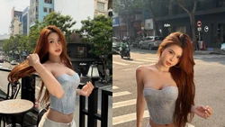 Diện thiết kế cúp ngực, Tiktoker Ngân Hà khoe trọn bờ vai trần nuột nà