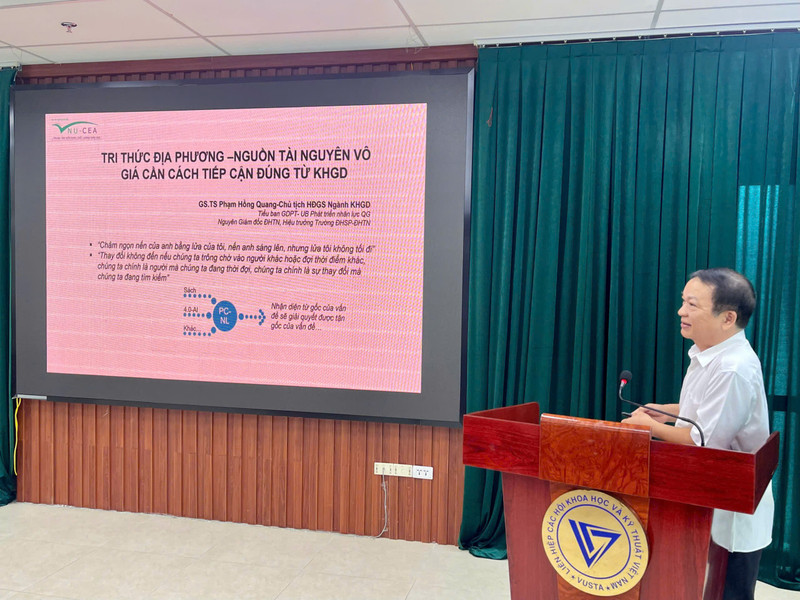 GS.TS Phạm Hồng Quang Chủ tịch Hội đồng Giáo sư ngành Khoa học giáo dục Tiểu ban Giáo dục phổ thông – UB Nhân lực Quốc gia phát biểu tham luận. 85b67c45-e89a-44dc-adb5-c39987dede55.jpg
