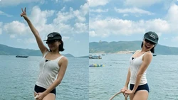 'Chị đẹp' Diệu Nhi hiếm hoi diện bikini khoe dáng gợi cảm